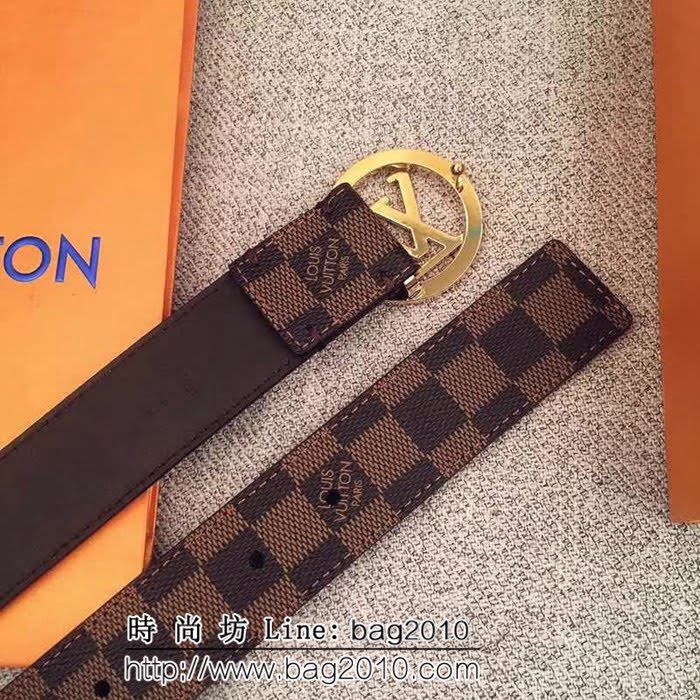 路易威登LV Monogram帆布 圓形LV logo 男士皮帶 LHG1222